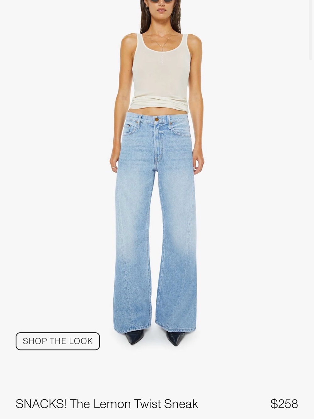 NWT MOTHER SNACKS! Lemon Twist Sneak Jeans Munchies Size 34 Wide Leg